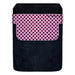 DekoPokit™ Leather Bottle Opener Pocket Protector w/ Designer Flap - Pink and Black Polka Dots - LARGE