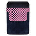 DekoPokit™ Leather Bottle Opener Pocket Protector w/ Designer Flap - Pink and Black Polka Dots - SMALL