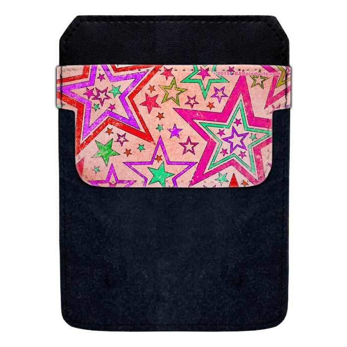 DekoPokit™ Leather Bottle Opener Pocket Protector w/ Designer Flap - Pink Stars