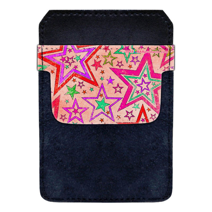 DekoPokit™ Leather Bottle Opener Pocket Protector w/ Designer Flap - Pink Stars