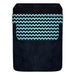 DekoPokit™ Leather Bottle Opener Pocket Protector w/ Designer Flap - Teal and Black Zig Zag - LARGE