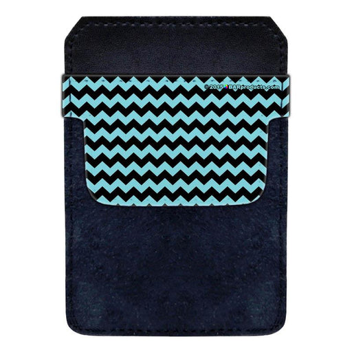 DekoPokit™ Leather Bottle Opener Pocket Protector w/ Designer Flap - Teal and Black Zig Zag - SMALL