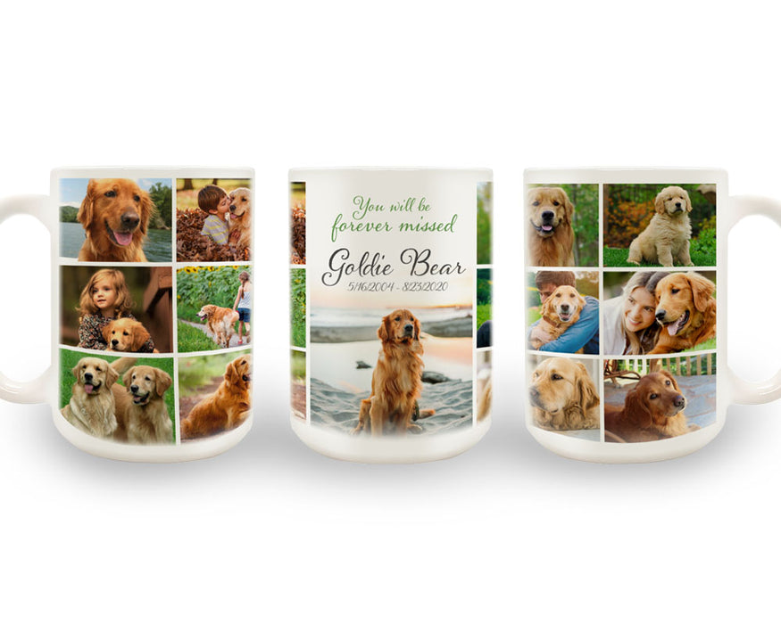 CUSTOM Memorial Coffee Mug - 13 Slot Collage - 15 Ounce