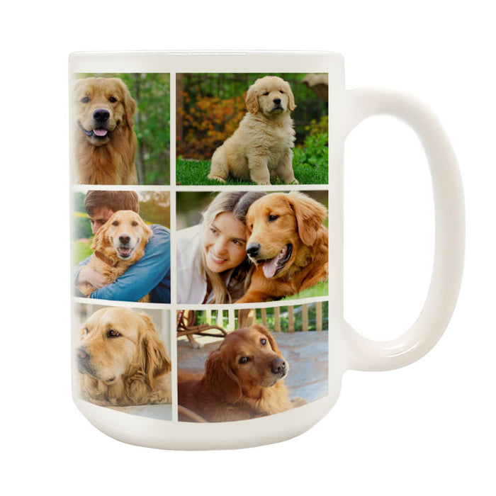 CUSTOM Memorial Coffee Mug - 13 Slot Collage - 15 Ounce