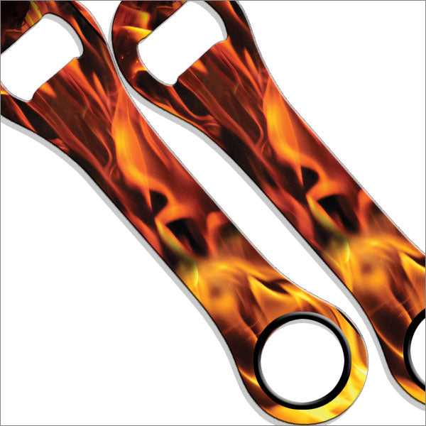 Dog Bone Bottle Opener / Bar Key - Flames