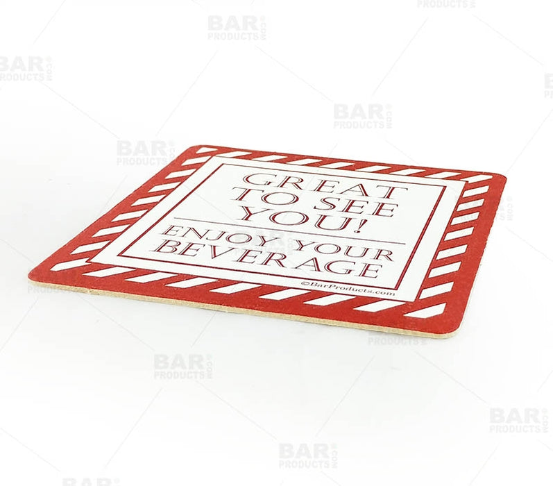 Drink Coasters - Square 3.5" x 3.5" - "Enjoy Your Beverage" - Pack of 125