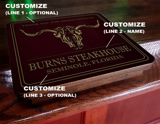 Drunk Bunk™ - Bar Top Dining Platform - CUSTOMIZABLE - Steakhouse Design