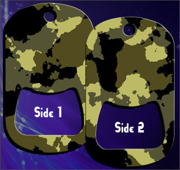 Dog Tag Opener - Black and Yellow Grunge CAMO