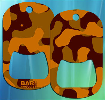 Dog Tag Bottle Opener - Orange CAMO 