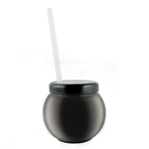 BarConic® Black Fishbowl Plastic Drinkware - 20 ounce -  With Lid and Straw