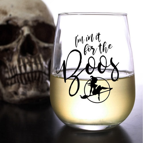 HALLOWEEN BOOS - Stemless Wine Glass (17oz)