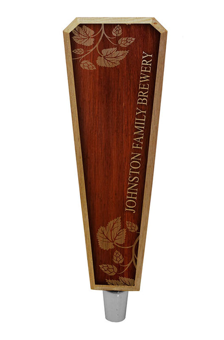 Custom Oak Wood Beer Tap Handle - Flared Shape - Elegant Cherry Wood - 8 inch