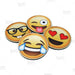 Emoji Round Foam Coasters - 4 inch Diameter 