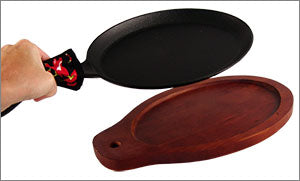 Fajita Platter Set - Cast Iron - With Handle