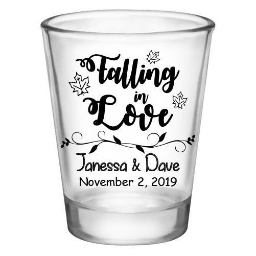 CUSTOMIZABLE - 1.75oz Clear Shot Glass - Falling In Love