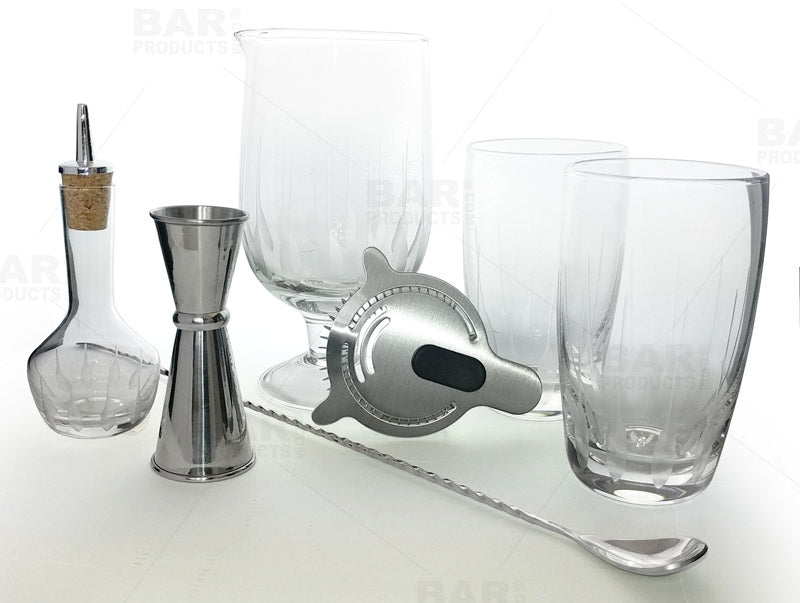 BarConic® Feather Etched Bar Kit w/30oz Stemmed Mixing Glass