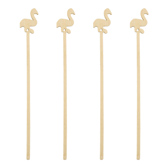 BarConic® Bamboo Flamingo Swizzle Sticks - 100 pack