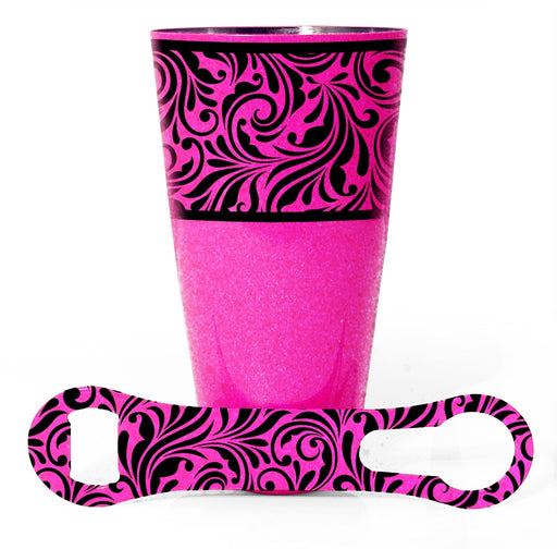 Printed Cocktail Shaker and V-Rod® Bar Set - Floral Swirl - Color Options