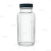 French Square Craft Bartending Jar w/ Black Lid - Clear 8oz