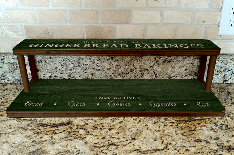 Counter Caddies™ - Gingerbread Baking Co. Artwork - Straight Shelf - empty