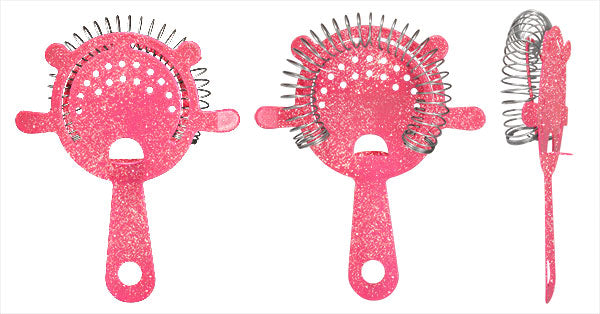 Glitter Neon Pink 4-Prong Strainer