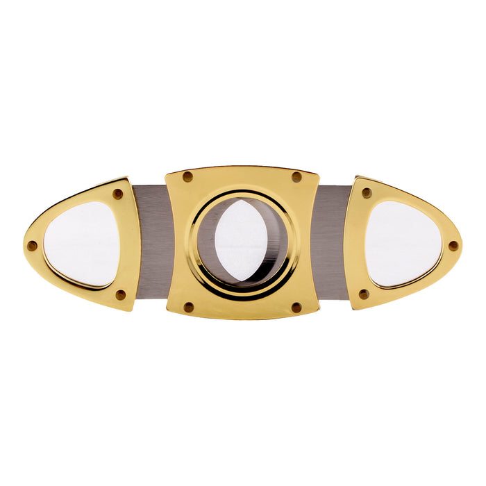 Double Blade Guillotine Cigar Cutter - Gold Plated