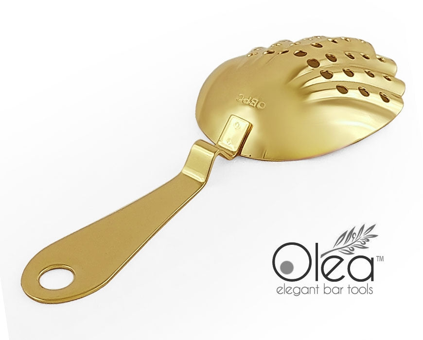 Olea™ Shell Julep Cocktail Strainer - Gold Plated