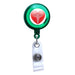 Green - Medical Heart Symbol Translucent Plastic Badge Reel