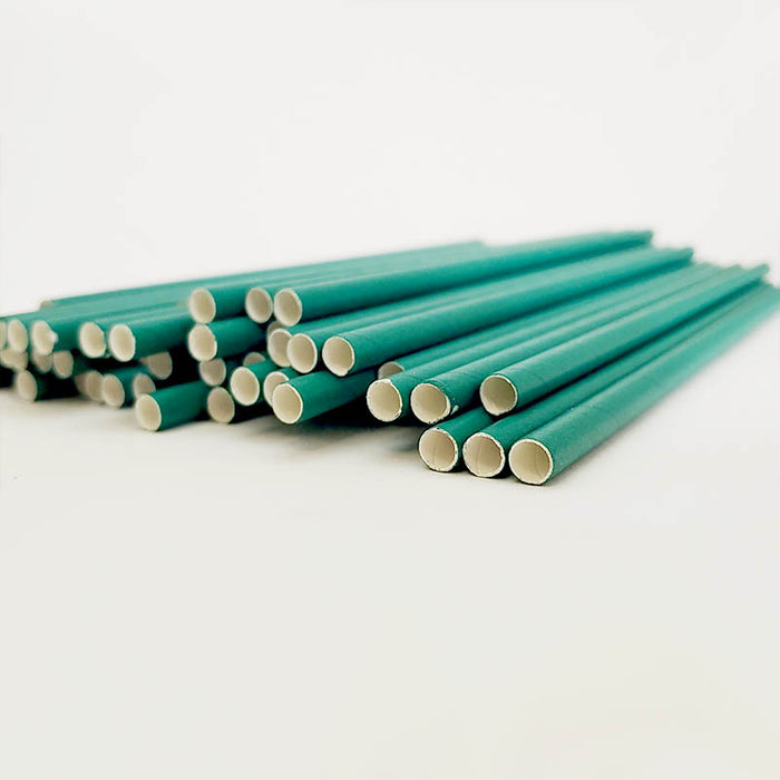 BarConic® "Eco-Friendly" Paper Straws - 7 3/4" Solid Green - 100 pack