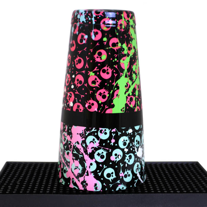 Cocktail Shaker Tin - Printed Designer Series - 28oz weighted - Girly Grunge Splatter Skulls