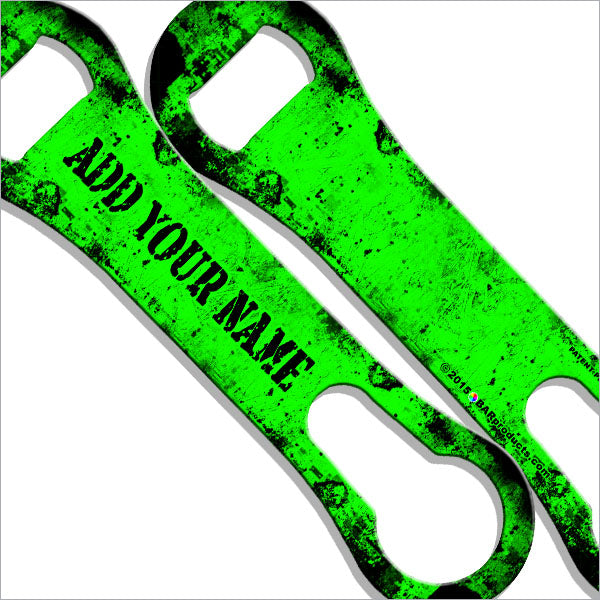 "ADD YOUR NAME"  V-ROD® Bottle Opener – Grunge – Green