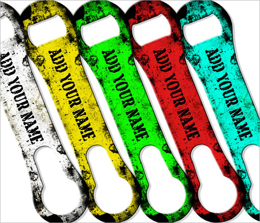 "ADD YOUR NAME"  V-ROD® Bottle Opener – Grunge – Several Color Options