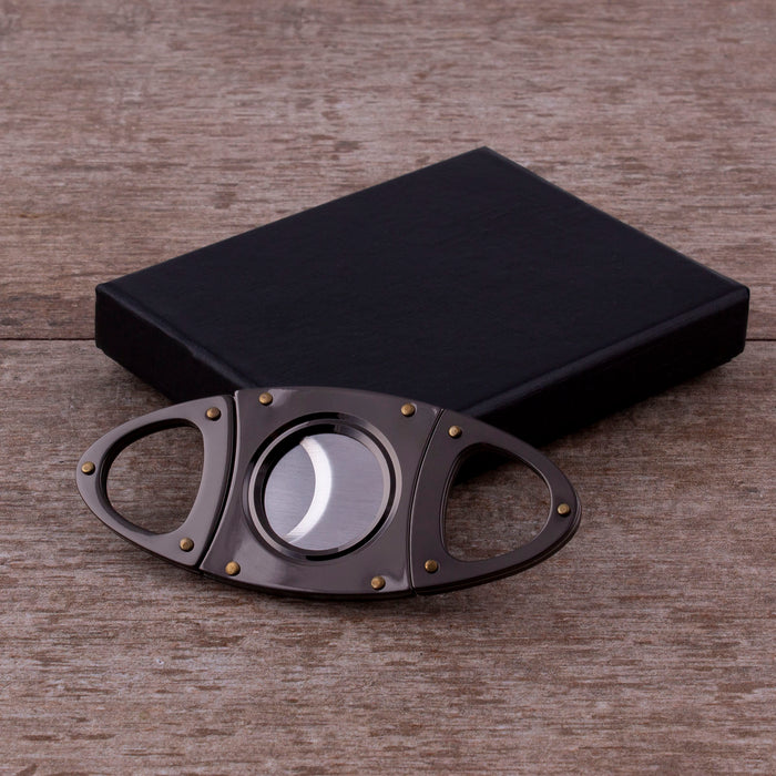 Double Blade Guillotine Cigar Cutter - Gunmetal plated