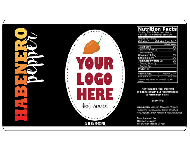 ADD YOUR NAME - Habenero Custom Hot Sauce  Label