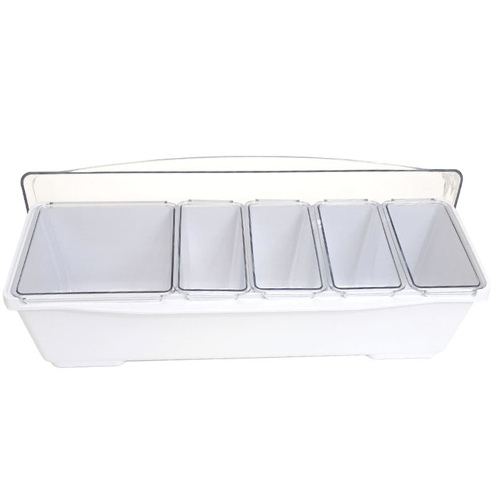 Condiment Holder (4) 1-Quart (1) 2-Quart Fruit Trays - White