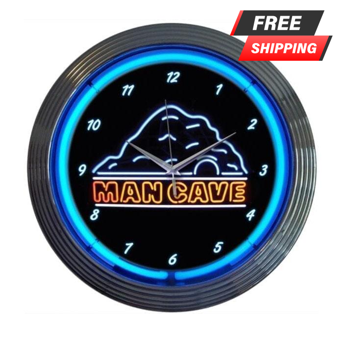 Neon Clock - Man Cave - 15" Diameter