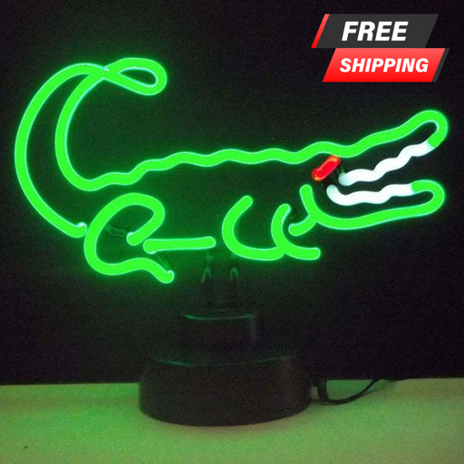 Alligator NEON Sculpture