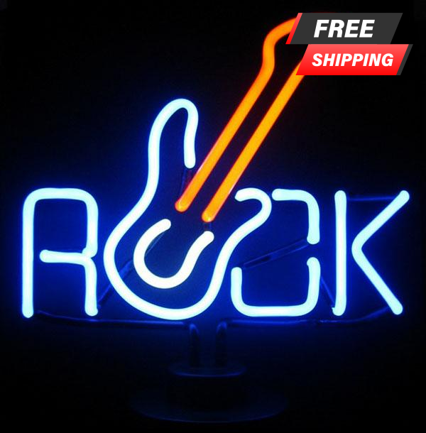 Rock with Guitar NEON Sculpture