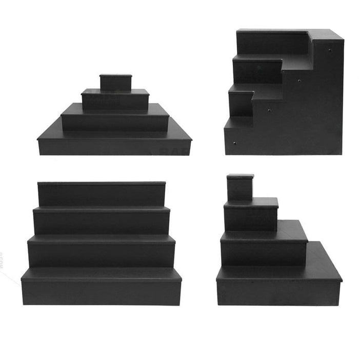 MixMaster™ 4 Tier Incremental Wooden Liquor Bottle Shelf Displays - BLACK