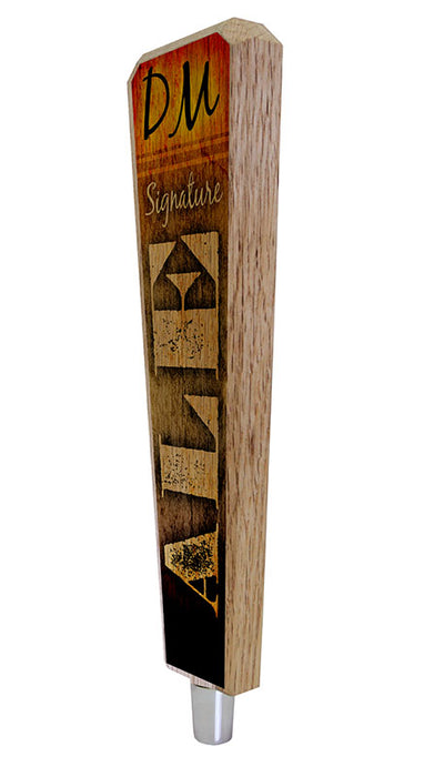 Oak Wood Beer Tap Handles - Flared Shape - Initial ALE Design