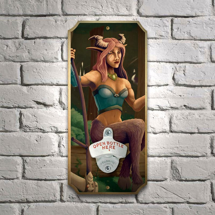 Celyris - Wood Plaque Wall Mounted Bottle Opener