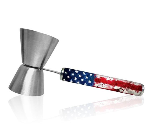 Jigger with Printed Handle Design - U.S. Flag - .75oz x 1.25oz