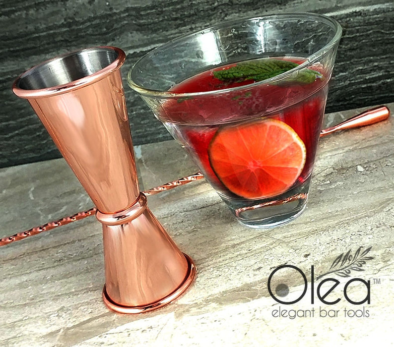 Olea™ Japanese Tall Jigger - Copper Plated - 1 1/2oz X 1oz