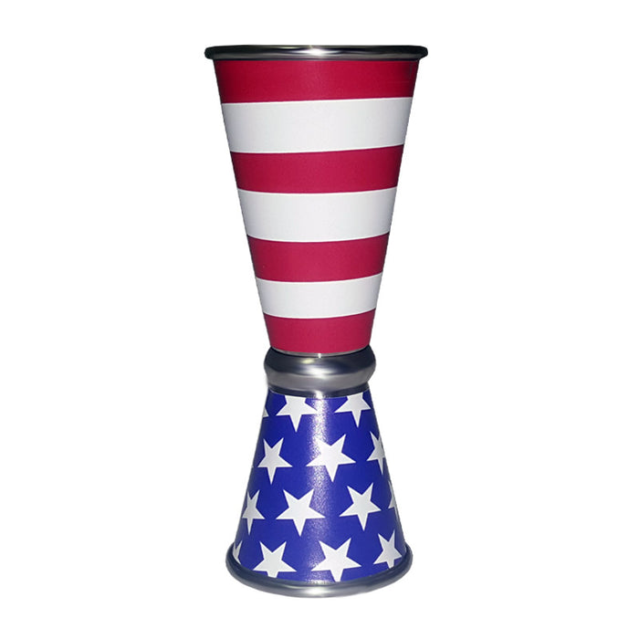 Designer Jigger - Tall Double-Sided 28ML by 56ML - USA FLAG