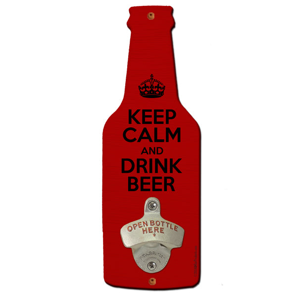 Keep Calm Beer Shaped Wall Bottle Opener