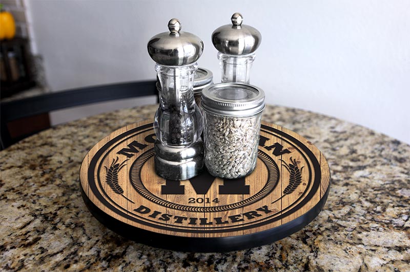 Wood Lazy Susan - Add Your Name - Distillery - Size Variations