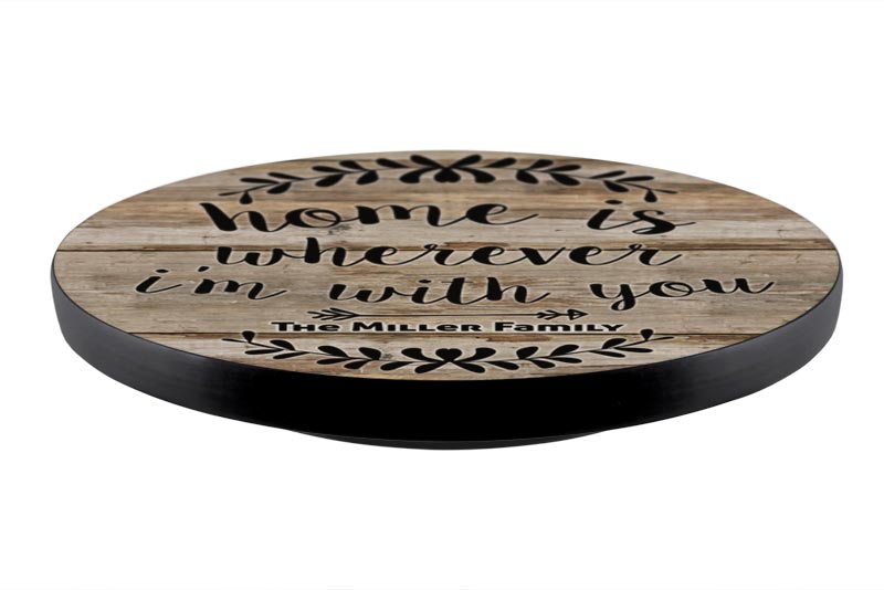 ADD YOUR NAME Lazy Susan - HOME - 3 Different Sizes - Table Top