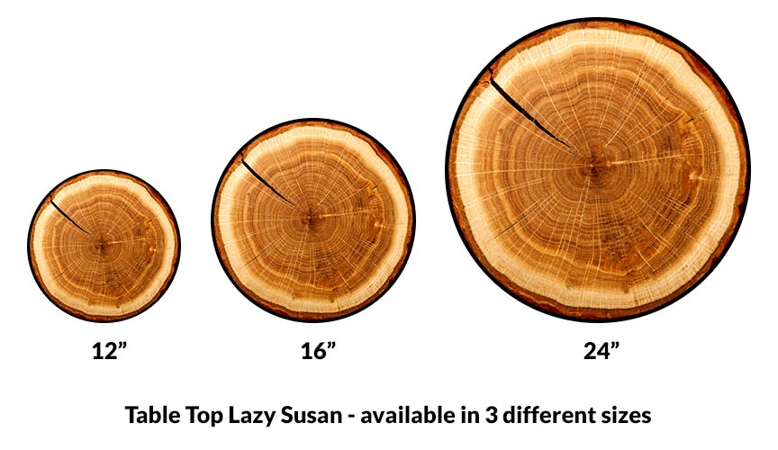 Lazy Susan - TREE RING Designs - 3 Different Sizes - For Kitchen Table Top