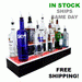 BarConic® LED Liquor Bottle Display Shelf - Outside Corner - 2 Steps - Black