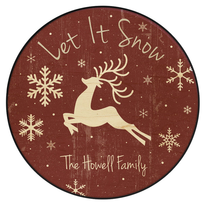 Let it Snow Red Christmas Themed Lazy Susan - Size Options